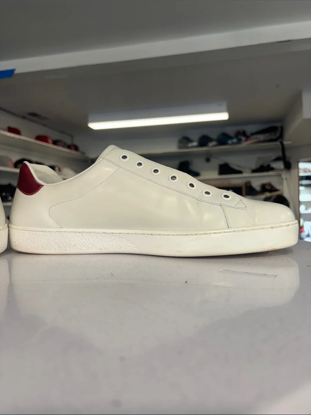 Gucci ace loved white leather mens size 10